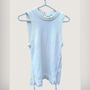 PAIGE boho crochet summer beach vibes Cream Blouse with Elegant Detailing